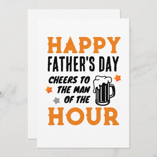 Proost op het Man van het uur! Vaderdag Feestdagenkaart (Voorkant / Achterkant)