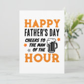 Proost op het Man van het uur! Vaderdag Feestdagenkaart (Staand voorkant)