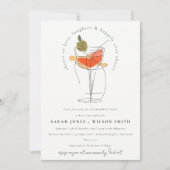 Proost op het moderne cocktailwijn Verloving Kaart (Voorkant)