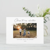 Proost op het moderne Nieuwjaar Feestdagenkaart (Staand voorkant)