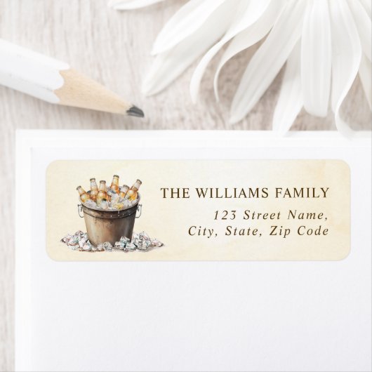 Proost op het New Year Party Retour Address Label (Insitu)