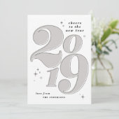 Proost op het nieuwe jaar 2019 feestdagenkaart (Staand voorkant)