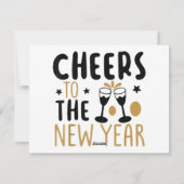 Proost op het Nieuwe Jaar 2025 Countdown Wijn Drin Feestdagenkaart (Achterkant)