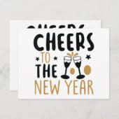 Proost op het Nieuwe Jaar 2025 Countdown Wijn Drin Feestdagenkaart (Voorkant / Achterkant)