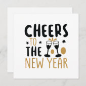 Proost op het nieuwe jaar 2025 Countdown Wine Drin Save The Date (Voorkant / Achterkant)