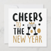 Proost op het nieuwe jaar 2025 Countdown Wine Drin Save The Date (Achterkant)