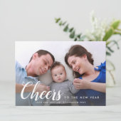 Proost op het nieuwe jaar Aangepaste gelukkige gez Feestdagenkaart (Staand voorkant)