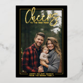 Proost op het nieuwe jaar - Black Botanicals - Fot Folie Feestdagenkaart (Voorkant)