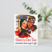 Proost op het nieuwe jaar briefkaart (Staand voorkant)