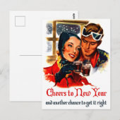 Proost op het nieuwe jaar briefkaart (Voorkant / Achterkant)