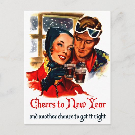 Proost op het nieuwe jaar briefkaart (Voorkant)