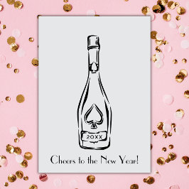 Proost Op Het Nieuwe Jaar Champagne Fles Groet Kaart