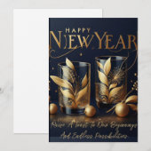 Proost op het nieuwe jaar! feestdagenkaart (Voorkant / Achterkant)