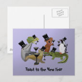 Proost op het nieuwe jaar feestdagenkaart (Voorkant / Achterkant)