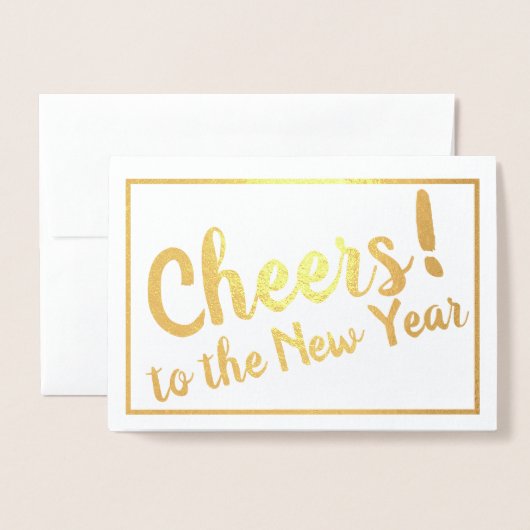 Proost! op het nieuwe jaar! folie kaarten (Voorkant met envelop)