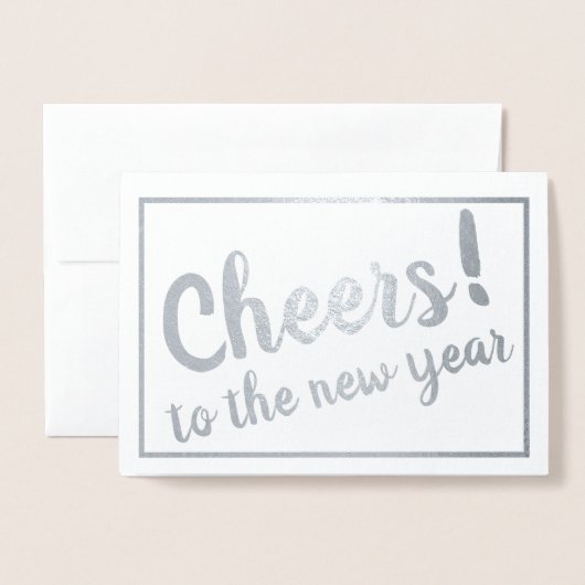 Proost! op het nieuwe jaar! folie kaarten (Voorkant met envelop)