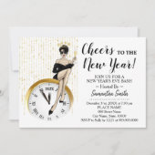 Proost op het nieuwe jaar Glitter Girls Night Out Kaart (Voorkant)