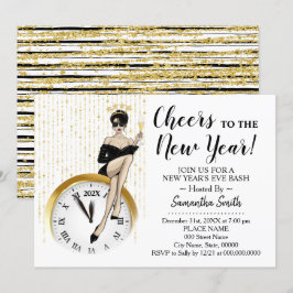Proost op het nieuwe jaar Glitter Girls Night Out Kaart