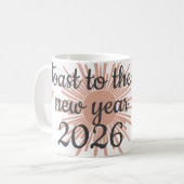 Proost op het nieuwe jaar koffiemok (Voorkant links)