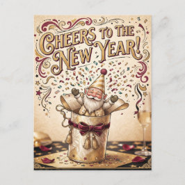 "Proost op het Nieuwe Jaar!" met Gnome in een Cade Briefkaart