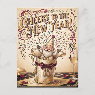 "Proost op het Nieuwe Jaar!" met Gnome in een Cade Briefkaart