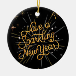 Proost op het nieuwe jaar: samen vieren! keramisch ornament