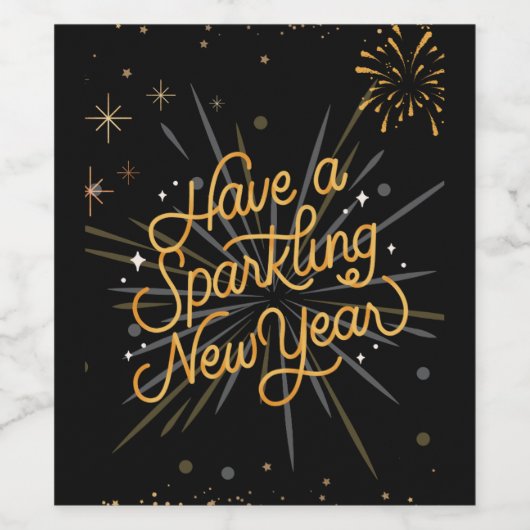 Proost op het nieuwe jaar: samen vieren! wijn etiket (Enkel label)