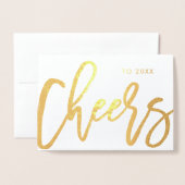 Proost op het Nieuwe Jaar | Script en Confetti Folie Kaarten (Voorkant met envelop)