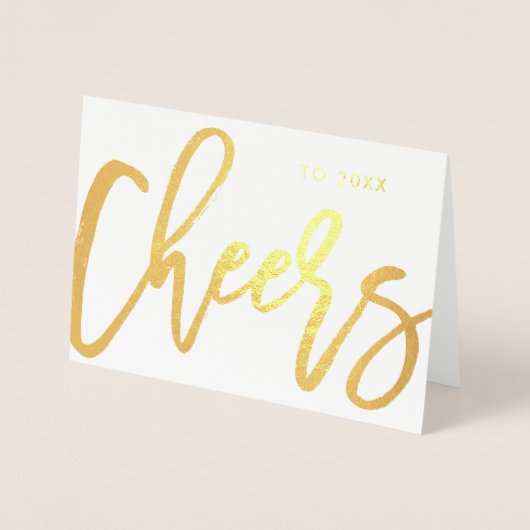 Proost op het Nieuwe Jaar | Script en Confetti Folie Kaarten (Voorkant)