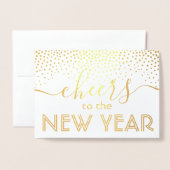 Proost op het nieuwe jaar stijlvolle Confetti One  Folie Kaarten (Voorkant met envelop)