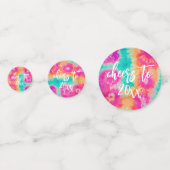 Proost op het nieuwe jaar Stropdas-Dye Blauwgroen Confetti (Achterkanten)