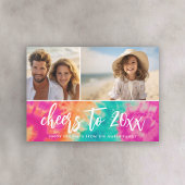 Proost op het nieuwe jaar Stropdas-Dye Blauwgroen Feestdagenkaart