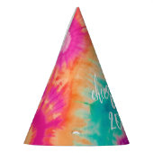 Proost op het nieuwe jaar Stropdas-Dye Blauwgroen  Feesthoedjes (Links)