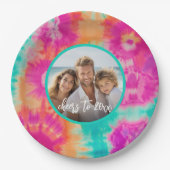 Proost op het nieuwe jaar Stropdas-Dye Blauwgroen  Papieren Bordje (Voorkant)