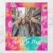 Proost op het nieuwe jaar Stropdas-Dye Blauwgroen Wijn Etiket (Enkel label)