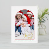 Proost Op Het Nieuwe Jaar | Verticale Foto    Folie Feestdagenkaart (Staand Voorkant)