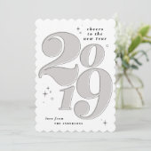 Proost op het nieuwe jaar vet 2019 multi foto feestdagenkaart (Staand voorkant)