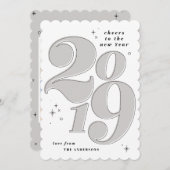 Proost op het nieuwe jaar vet 2019 multi foto feestdagenkaart (Voorkant / Achterkant)