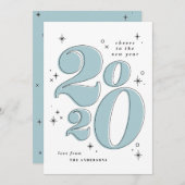 Proost op het nieuwe jaar vet 2020 typografie feestdagenkaart (Voorkant / Achterkant)