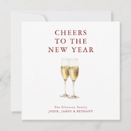 Proost op het Nieuwjaar Bruisende Bourgogne Tekst Feestdagenkaart