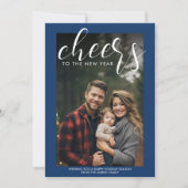 Proost op het Nieuwjaar Navy Blue - Vertical Photo Feestdagenkaart (Voorkant)