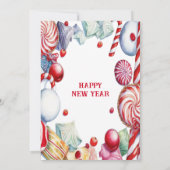 Proost op het Nieuwjaarsdiner Candy Kids Feestje  Kaart (Achterkant)