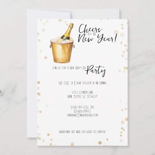 Proost op het nieuwjaarsfeest feestdagenkaart (Voorkant)