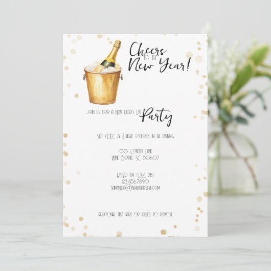 Proost op het nieuwjaarsfeest feestdagenkaart (Staand voorkant)