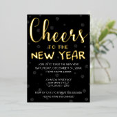 Proost op het nieuwjaarsfeest folie uitnodiging (Staand Voorkant)