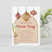 Proost op het nieuwjaarsfeest kaart (Staand voorkant)