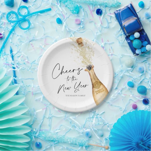 Proost op het nieuwjaarsfeest papieren bordje (Feest)