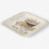 Proost op het nieuwjaarsfeest papieren bordje (Gebogen)