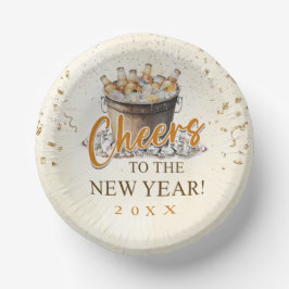 Proost op het nieuwjaarsfeest papieren kommen