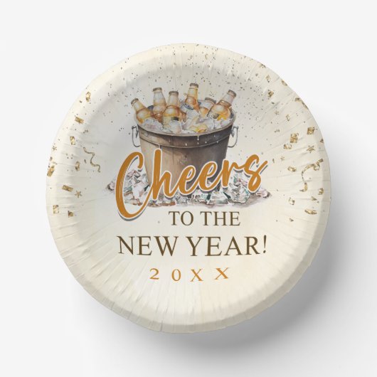 Proost op het nieuwjaarsfeest papieren kommen (Voorkant)